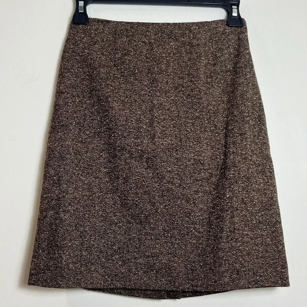 Casual Corner Annex Petite Suit Set Multi Brown Tweed Skirt 0P & Blazer 4P